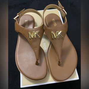 Michael Kors Jilly Flat Sandal Size 7 in Luggage (Brown) NEW WITH BOX!!!